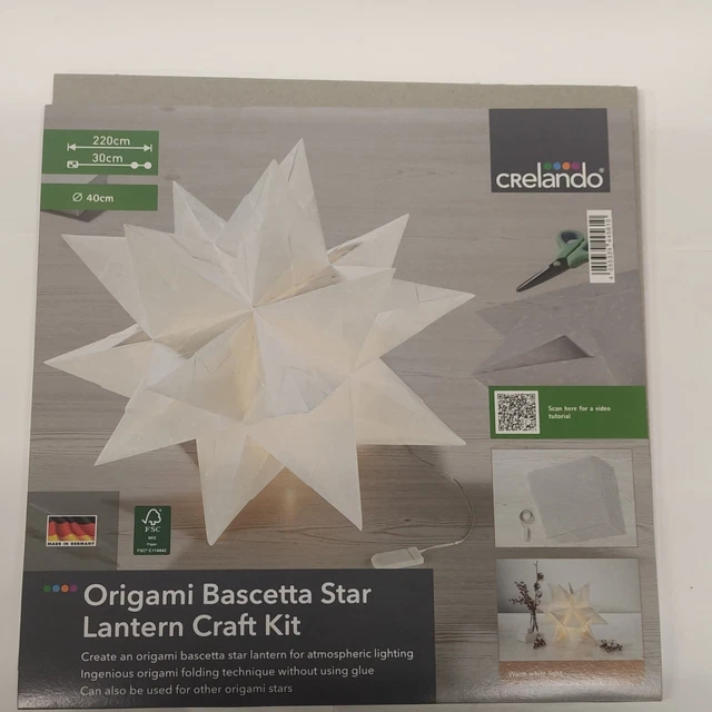 CRELANDO ORIGAMI BASCETTA STAR Lantern Craft Kit No Glue Christmas LED